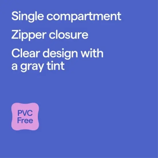 Hard Sided Zipper Pencil Case Gray - up&up&trade;: PET Material, 6.25" Height, 8.75" Depth, 2" Width, 0.198 lbs image {3}