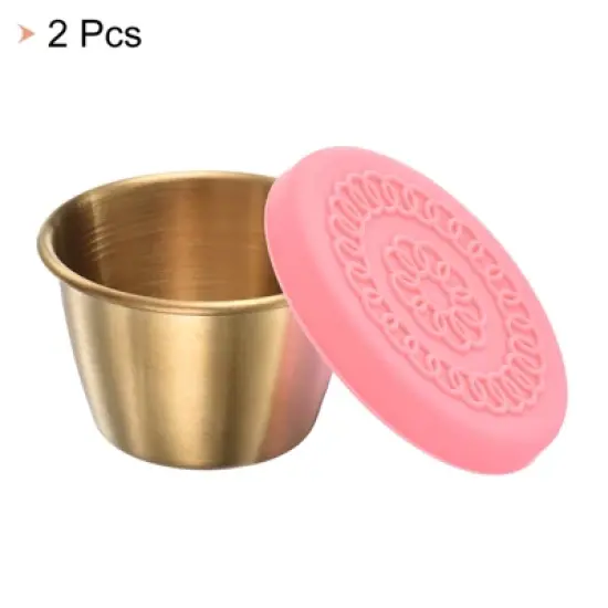 Unique Bargains Silicone Durable Leak-proof Portable Pink Food Storage Containers image {2}