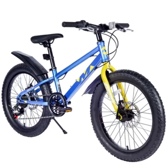 Aukfa Kids Mountain Bike Fat Tire 20 Inch 7 Speed Transmission with Fenders, Suitable for Girls and Boys Over 5 Years Old image {8}