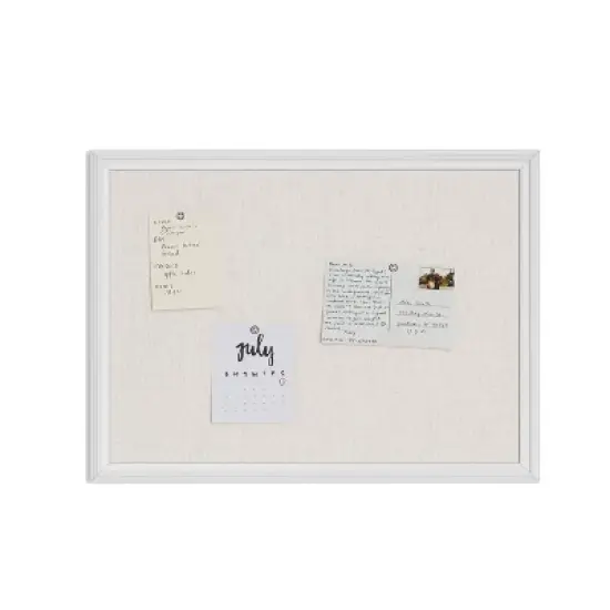 U Brands 17"x23" Thin D&eacute;cor Linen Bulletin White: Wall Mount, Includes Hardware, Stationery Board image {3}