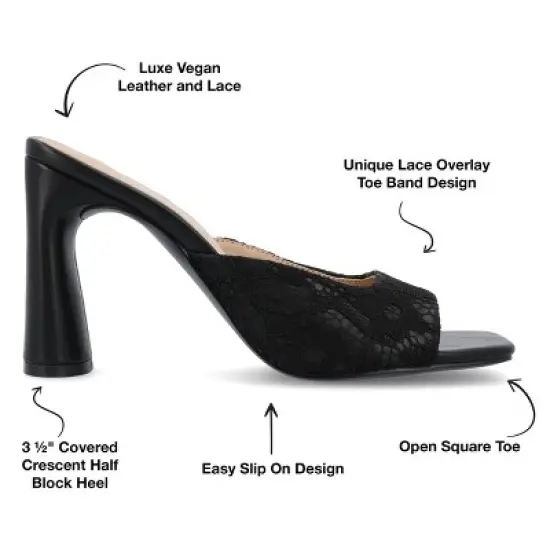 Journee Collection Womens Daivia Covered Block Heel Slip On Sandals image {7}