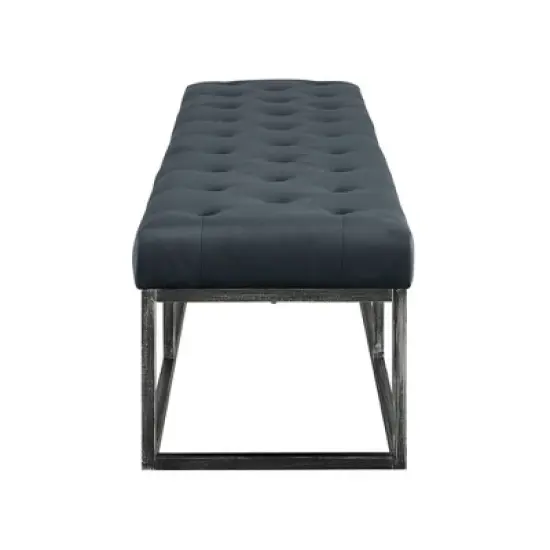Danes Tufted Bench with Iron Legs - Finch image {4}