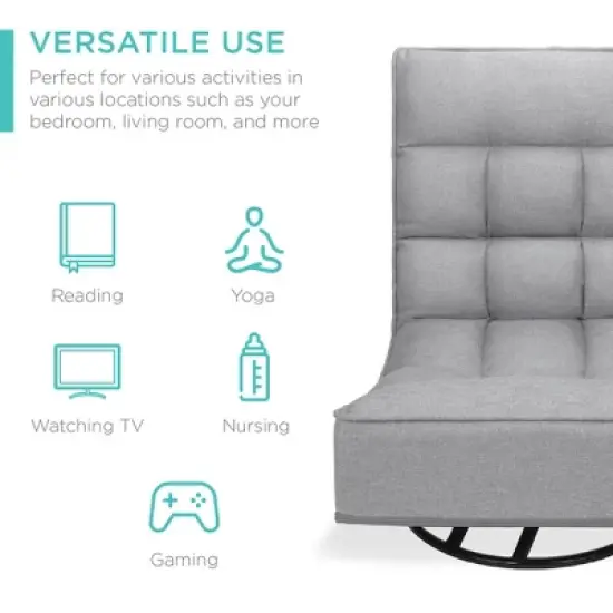 Best Choice Products Folding Floor Gaming Chair for Home, Office w/ 360-Degree Swivel, 4 Adjustable Positions image {3}