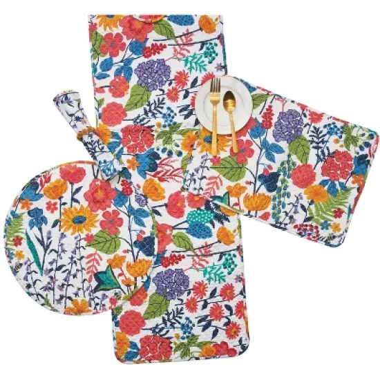 carol & frank Quinn Cotton Floral Napkin Set of 4 - Machine Washable image {3}