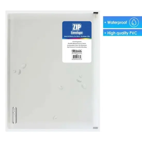 BAZIC Products&reg; Clear Letter Size Zip Envelope, Pack of 12 image {3}