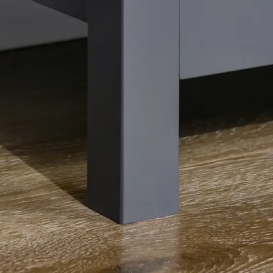 HOMCOM Kitchen Sideboard, Tempered Glass Door Buffet Cabinet with Adjustable Storage Shelf for Living Room, Kitchen, Study, Gray image {5}