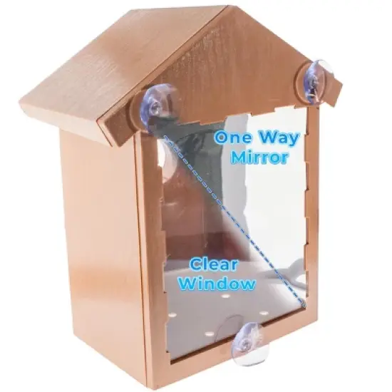 5 Star Super Deals See Through Two Way Mirrored Bird House - Suction Cup Window Mounted Nesting Box w/ Spy View for Bluebirds image {3}
