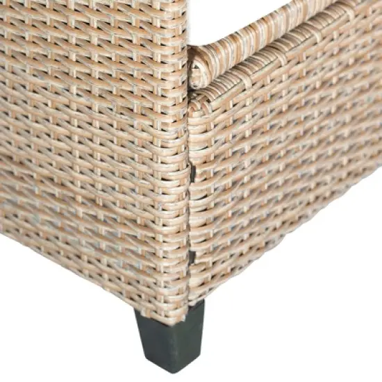 FIONECA 4-Piece UV-Proof Resin Wicker Patio Sofa Set with Retractable Canopy, Cushions & Lift-Top Table, Beige Outdoor Furniture image {15}