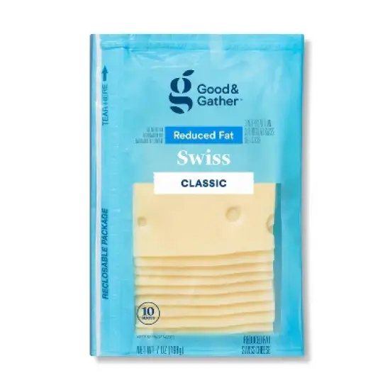 Reduced Fat Swiss Deli Sliced Cheese - 7oz/10 slices - Good & Gather&trade; image {3}