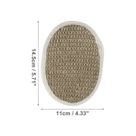 Unique Bargains Jute Bath Brush for Shower 5.71"x4.33" Beige Brown 2 Pcs image {3}