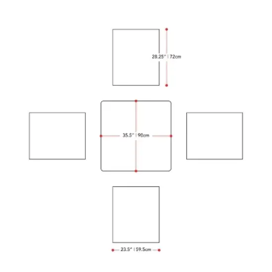 Miramar 5pc Square Wood Patio Bar Height Dining Set - Cinnamon Brown/Black - CorLiving image {7}