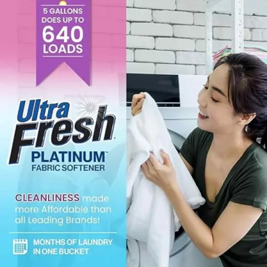 Ultra Fresh Platinum Fabric Softener for Laundry up to 640 Loads, Lavender, 5 Gallons - Fabric Odor Remover to Wash Clothes and Sheets image {3}
