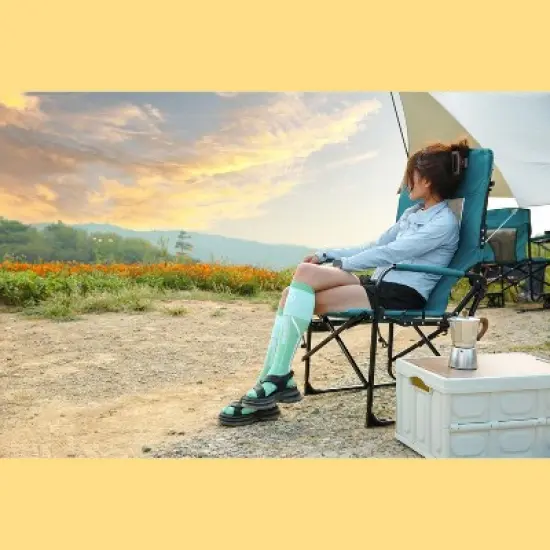 PAGED Outdoor Camping Chair,Oversized Portable Folding Camping Chair with Side Table and Pocket for Outdoor Travel Lawn Backyard image {3}