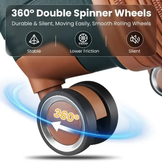 Dexmalle Expandable Lightweight Suitcase with 4 Double 360 Degrees Mute Spinner Wheels image {5}