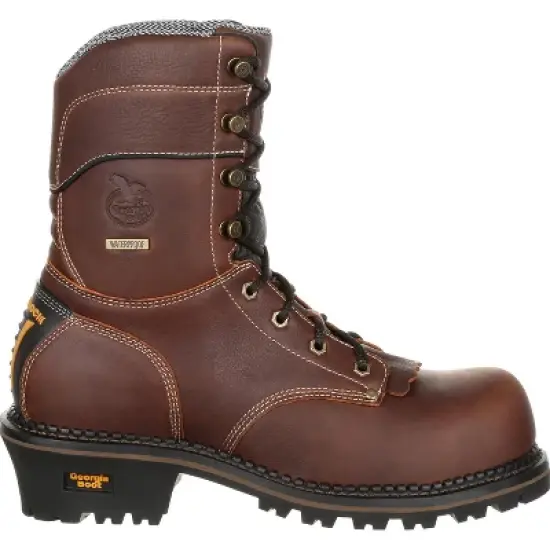 Men's Brown Georgia Boot AMP LT Logger Composite Toe Waterproof Work Boot Size 13 image {6}