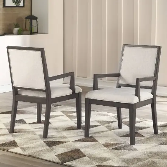 18" Set of 2 Mila Armchairs Washed Gray - Steve Silver image {1}