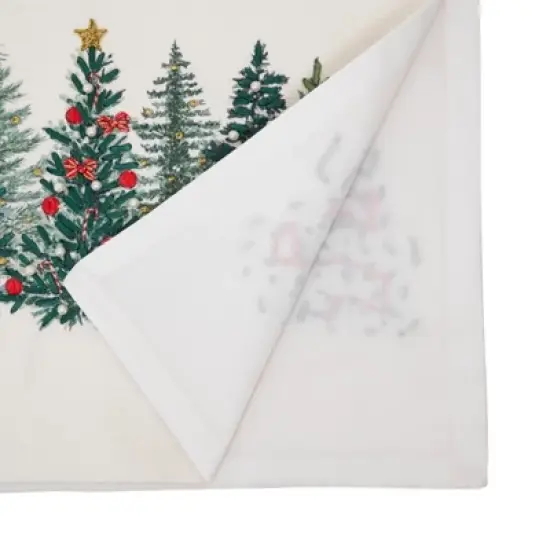 Saro Lifestyle Christmas Trees Table Runner, 16"x72", Multi image {1}