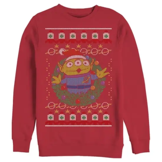 Men's Toy Story Ugly Christmas Alien Wreath Sweatshirt image {2}