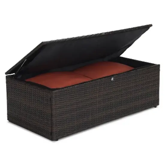 6pc Wicker Outdoor Conversation Set - Orange - EDYO LIVING image {12}