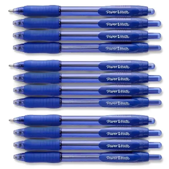 Paper Mate Profile Retractable Ballpoint Pen Bold Point Blue Ink Dozen (89466) image {1}