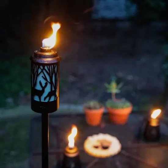 Tiki Hunter Metal Stepnstall Outdoor Torch Brown image {3}