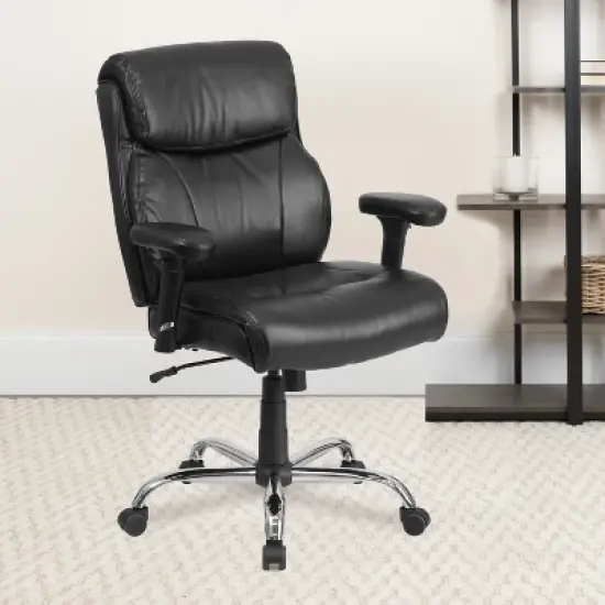 Flash Furniture HERCULES Series Big & Tall 400 lb. Rated Swivel Ergonomic Task Office Chair with Clean Line Stitching and Adjustable Arms image {1}