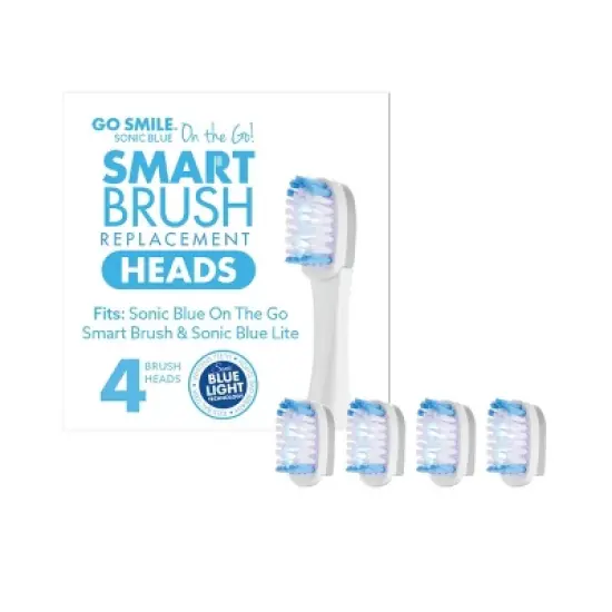 GO SMILE On The Go Sonic Blue Replacement Brush Heads - 4ct image {1}