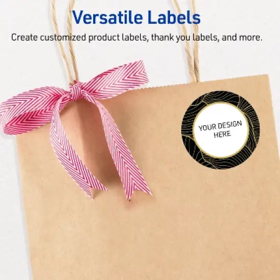 Avery Round Labels, Black with Gold Pattern, 2" Diameter image {5}