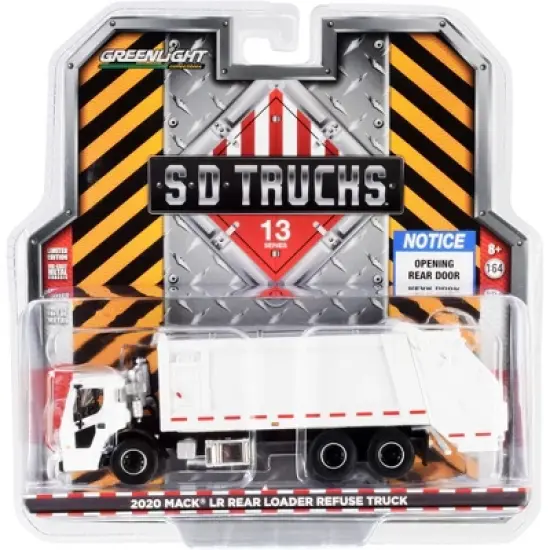 2020 Mack LR Rear Loader Refuse Garbage Truck White "S.D. Trucks" Series 13 1/64 Diecast Model by Greenlight image {2}