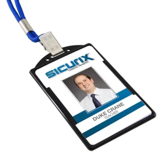 SICURIX Badge Dispensers, Vertical, Black, Pack of 25 image {3}