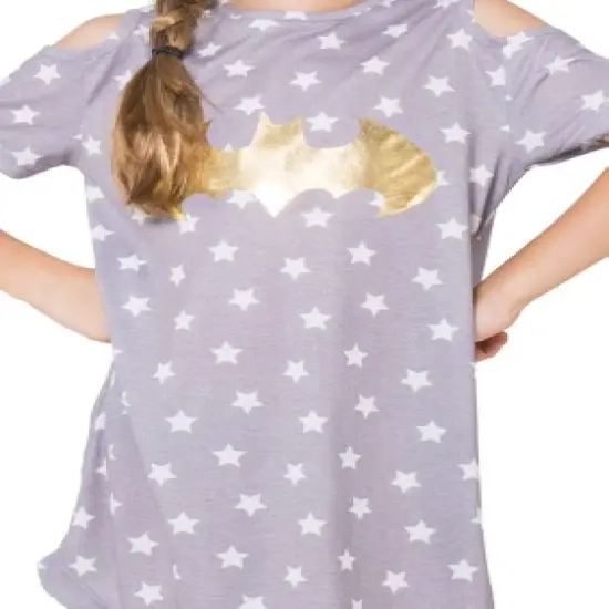 DC Comics Girls Little Batgirl Cold Shoulder Star Nightgown image {2}