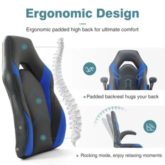 FIRNEWST Next - Level Gaming Comfort: PU Leather Ergonomic Chair with Adjustable Flip - up Armrests image {2}