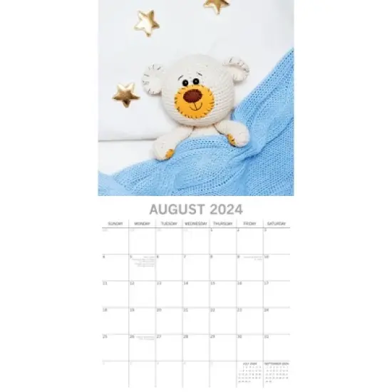 The Gifted Stationery 2024 Square Wall Calendar, Teddy Bears, 16-Month Lifestyles Theme with 180 Reminder Stickers (12x12 In) image {2}