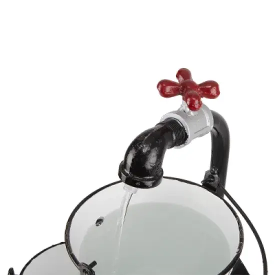 36" Buckets with Faucet Tabletop Fountain White - Alpine Corporation image {6}
