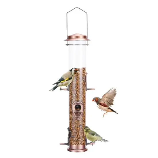 Snynuxx Metal Bird Feeder Tube Hanging, Steel Hanger Great for Attracting Birds (Antique Copper) image {6}