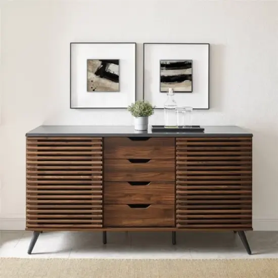 Alvita Boho Slatted Siding Door Sideboard - Saracina Home image {2}