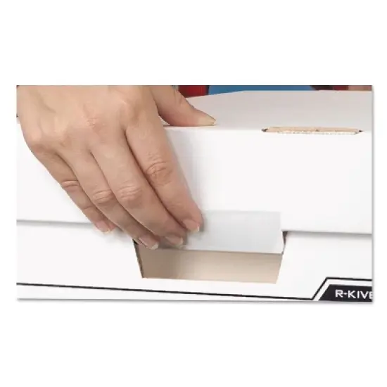 Bankers Box BINDERBOX Storage Box Locking Lid 12 1/4 x 18 1/2 x 12 White/Blue 12/Carton 0073301 image {2}