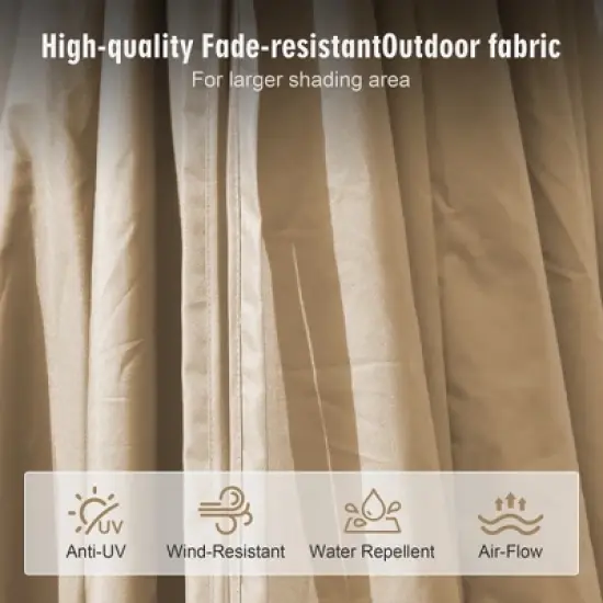 YARDSIGHT 12.5x6.7FT Large Rectangular  Outdoor Market Umbrella  without Base &ndash;Sturdy Frame & UV-Resistant Canopy for Garden, Deck, Pool, and Backyard image {5}