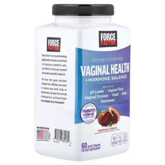 Force Factor Women's Wellness, Vaginal Health + Hormone Balance, Tropical Punch, 60 Soft Chews image {3}