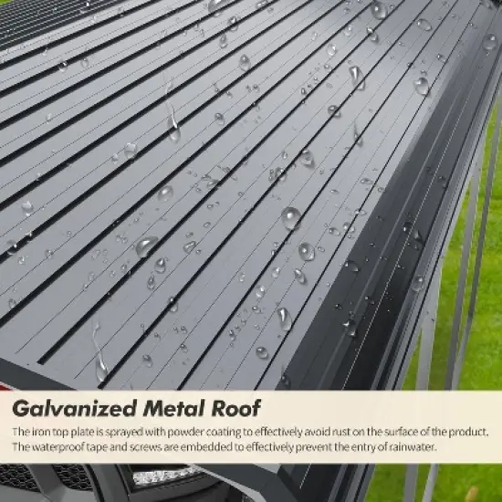 Acekool Heavy Duty Outdoor Carport, Galvanized Metal Roof, Reinforced Frame, Car Shelter and Garage image {2}