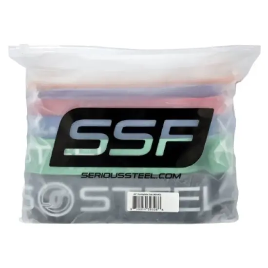 Serious Steel Fitness 41 Inch Resistance Band, Complete Set, 6 Piece Set image {1}