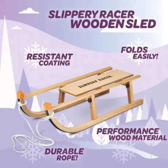 Slippery Racer Kids Wooden Foldable Snow Sled. image {6}