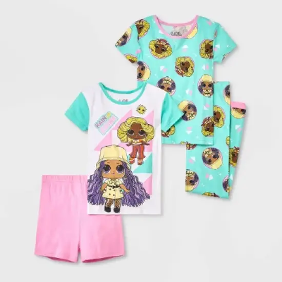 Girls' L.O.L. Surprise! 4pc Pajama Set - Green image {3}