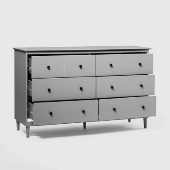 Stiva Classic Mid-Century Modern Horizontal 6 Drawer Dresser - Saracina Home image {14}
