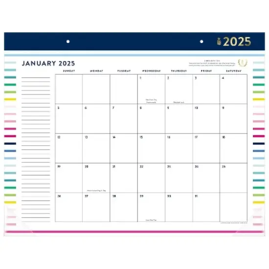 Emily Ley for At-A-Glance 2025 DeskPad 21.625"x17" Stripe: Large Monthly Planner Calendar, Multicolored, Acid-Free Paper image {7}