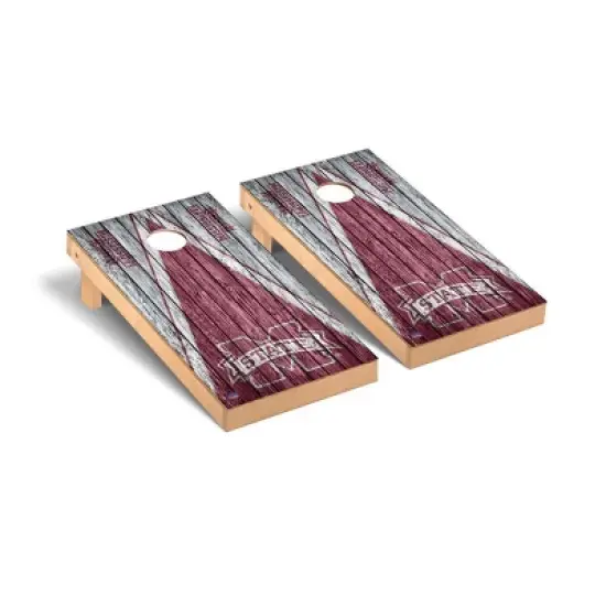 NCAA Mississippi State Bulldogs Premium Cornhole Board Triangle Weathered Version image {1}