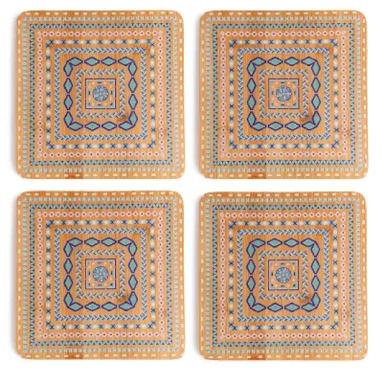 BergHOFF Bamboo Multi-Colored Trivet, Set of 4 image {3}