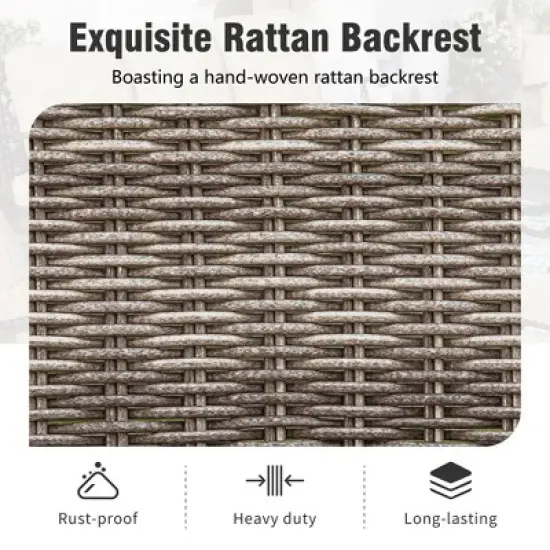 Captiva Designs 5pc Outdoor Patio Metal Bar Height Table & Bar Swivel Chair with Cushion and Armrest image {10}