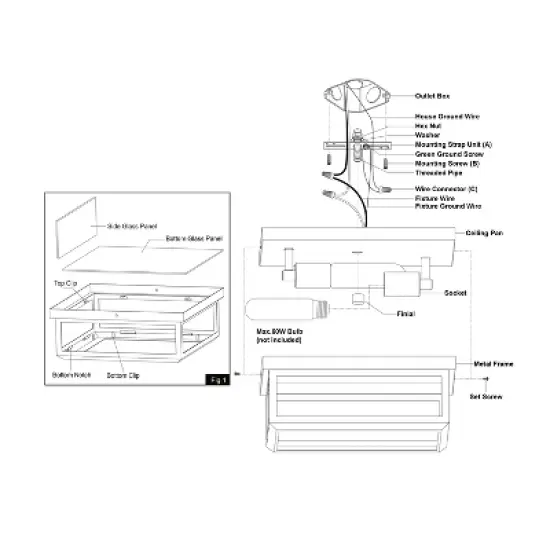 VAXCEL Kinzie Outdoor Square Flush Mount Ceiling Light with Clear Glass image {12}