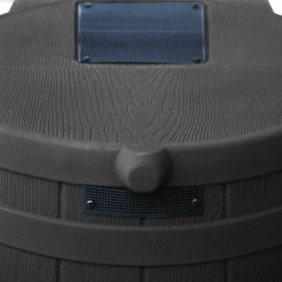 Good Ideas Rain Wizard 50 Gallon Plastic Outdoor Rain Barrel Water Storage Collector with Brass Spigot and Flat Back Design, Black image {3}